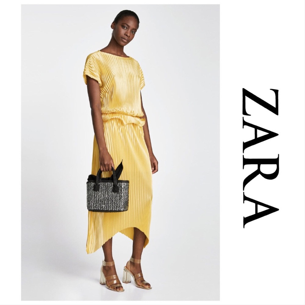 NWT • Zara • Metallic Look Mini Tote Bag